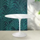 Saarinen Tulip Table H 74 cm in Glossy White Florim Ceramic - Scarlet Viadurini