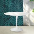 Saarinen Tulip Table H 74 cm in Glossy White Florim Ceramic - Scarlet