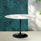 Tulip Saarinen table H 74 cm in Florim Statuario Lucido ceramic - Scarlet Viadurini