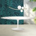 Tulip Saarinen table H 74 cm in Florim Statuario Lucido ceramic - Scarlet