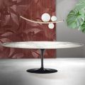Saarinen Tulip Table H 74 cm in Matt Florim Statuario Ceramica - Scarlet