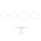 Tulip Saarinen Table H 74 cm Round in White Florim Ceramic - Scarlet Viadurini