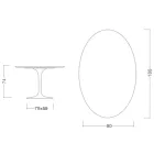 Tulip Table Saarinen H 74 with Oval Top in Carrara Marble Made in Italy - Scarlet Viadurini