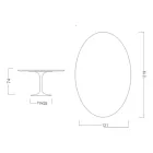Tulip Table Saarinen H 74 with Oval Top in Carrara Marble Made in Italy - Scarlet Viadurini