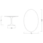 Tulip Table Saarinen H 74 Oval in Carrara Marble Statuarietto Made in Italy - Scarlet Viadurini