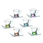 Transparent or Colored Crystal Ecological Coffee Cups 12 Pieces - Amalgam Viadurini