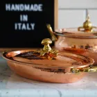 Hand Tinned Copper Oval Design Pan with Lid 36x26 cm - Mariachiara Viadurini
