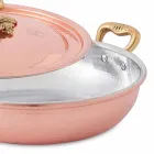 Round Design Tinned Copper Pan with Lid 28 cm - Mariastella Viadurini