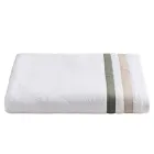 Cotton Terry Shower Towel with Double Ruffle in Cotton Percale - Serenity Viadurini