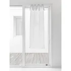 Glass Curtain with Linen Gauze and White Organza Elegant Design - Tapioca Viadurini