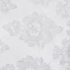 Italian Luxury Light Linen Curtain with Organza and White Embroidery - Marinella Viadurini