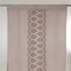 Light Linen Curtain with Organza and Gothic Embroidery in the Luxury Center - Marinella Viadurini