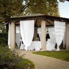 Retro Light Linen Curtain with Organza and Italian Luxury Embroidery - Marinella Viadurini