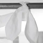 White Linen and Organza Curtain with Elegant Italian Design Embroidery - Oceanomare Viadurini