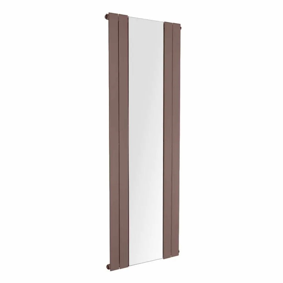 Design Vertical Bathroom Radiator in Steel with 587 W Mirror - Picchio Viadurini