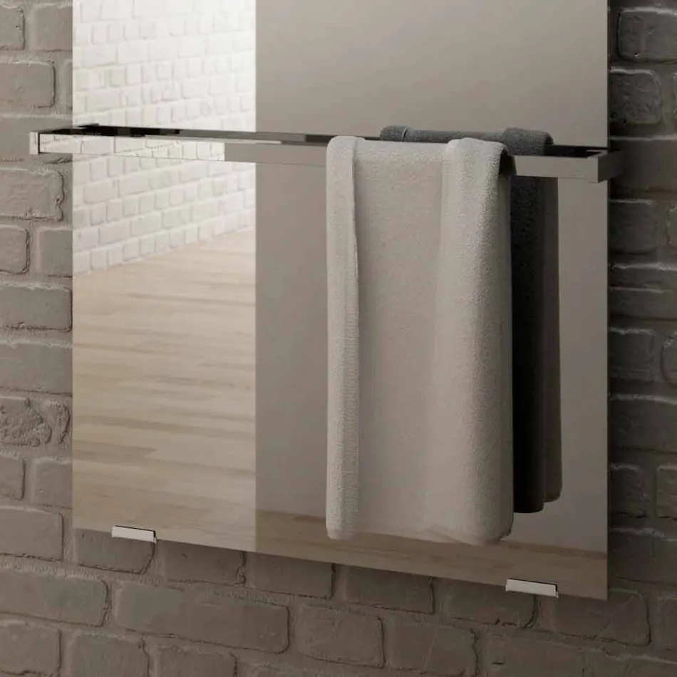Modern design floor-mounted electric radiator in black Star glass Viadurini