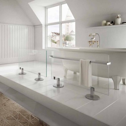 Design floor electric radiator in transparent Star glass Viadurini