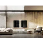 Infrared design electric radiator in black clear glass Viadurini