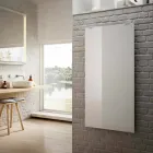 Electric radiator in white glass of Star design, made in Italy Viadurini