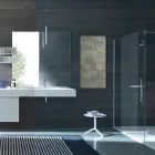 Electric tempered glass radiator with Jonny stone finish Viadurini