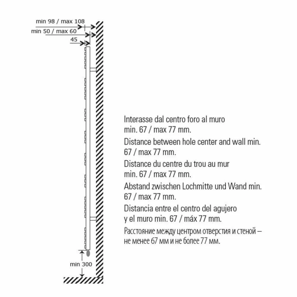 Modern Design Wall-Mounted Electric Radiator for Bathroom 400 W - Peacock Viadurini
