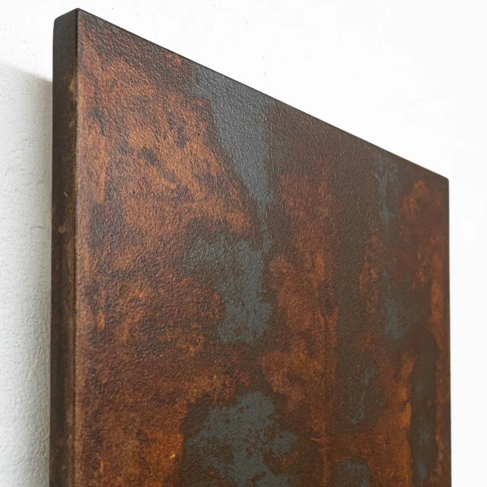 Hybrid radiator with Corten finish in Italian marble powder - Lines Viadurini