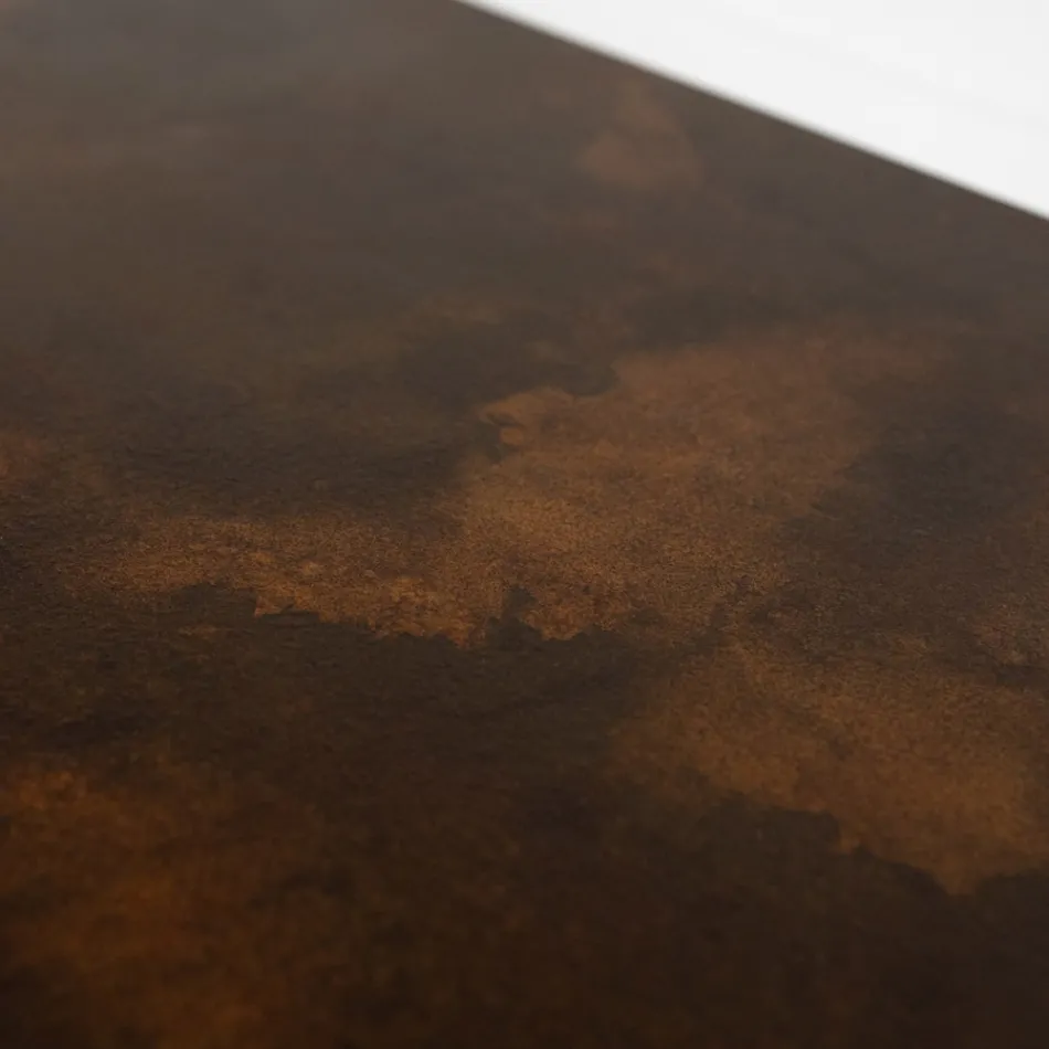 Hybrid radiator with Corten finish in Italian marble powder - Lines Viadurini