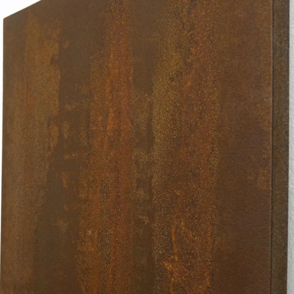 Hybrid radiator with Corten finish in Italian marble powder - Lines Viadurini