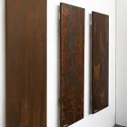Hybrid radiator with Corten finish in Italian marble powder - Lines Viadurini