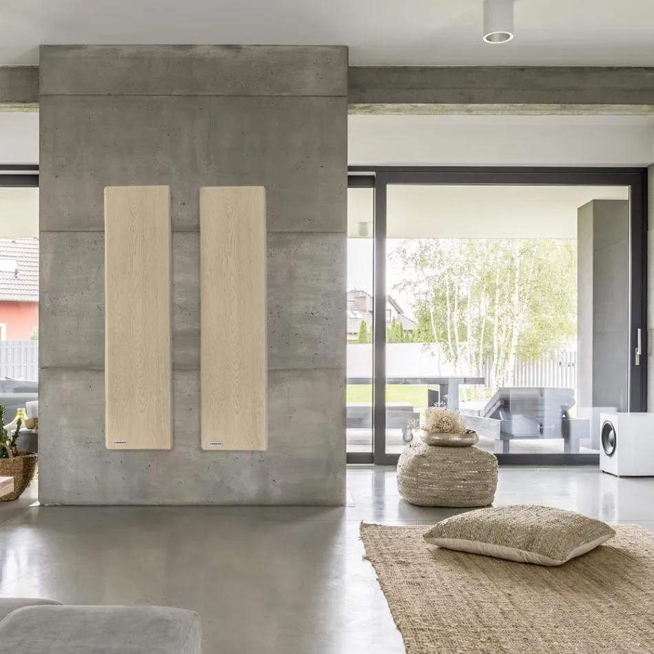 Hybrid radiator in Italian marble powder with wood effect - Wood50 Viadurini