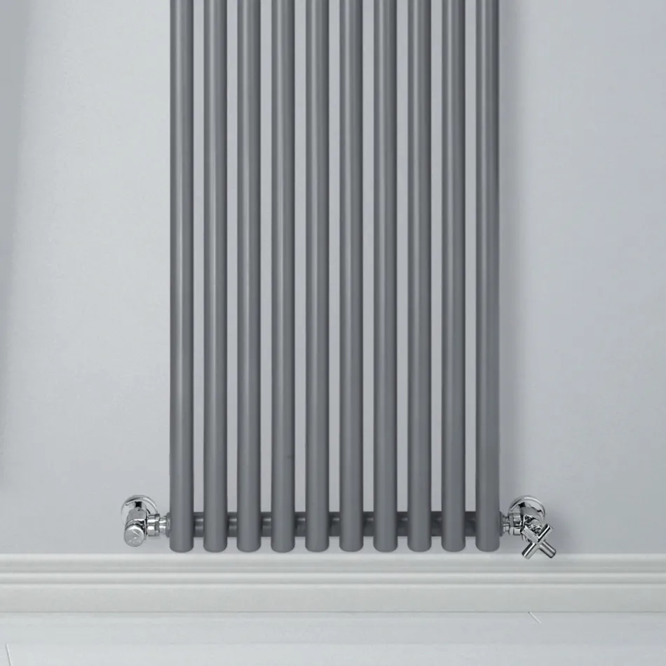Hydraulic radiator with horizontal collectors in carbon steel - cherries Viadurini