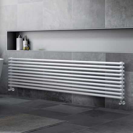 Hydraulic Radiator with Double Series of Horizontal Elements Made in Italy - Strega Viadurini