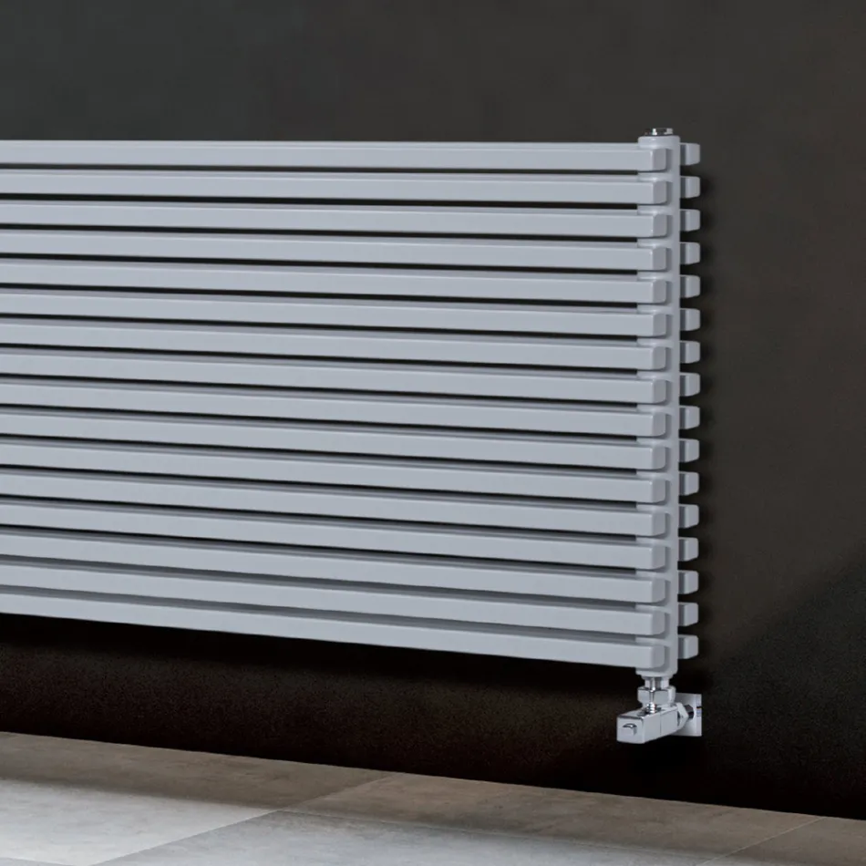 Hydraulic Radiator with Double Square Section Elements Made in Italy - Raspberry Viadurini
