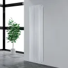 Hydraulic Radiator with Flat Elements in Traffic White Steel - Plum Viadurini
