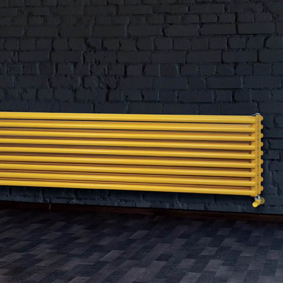 Hydraulic radiator with Triple Series of Horizontal Elements Made in Italy - Caramella Viadurini
