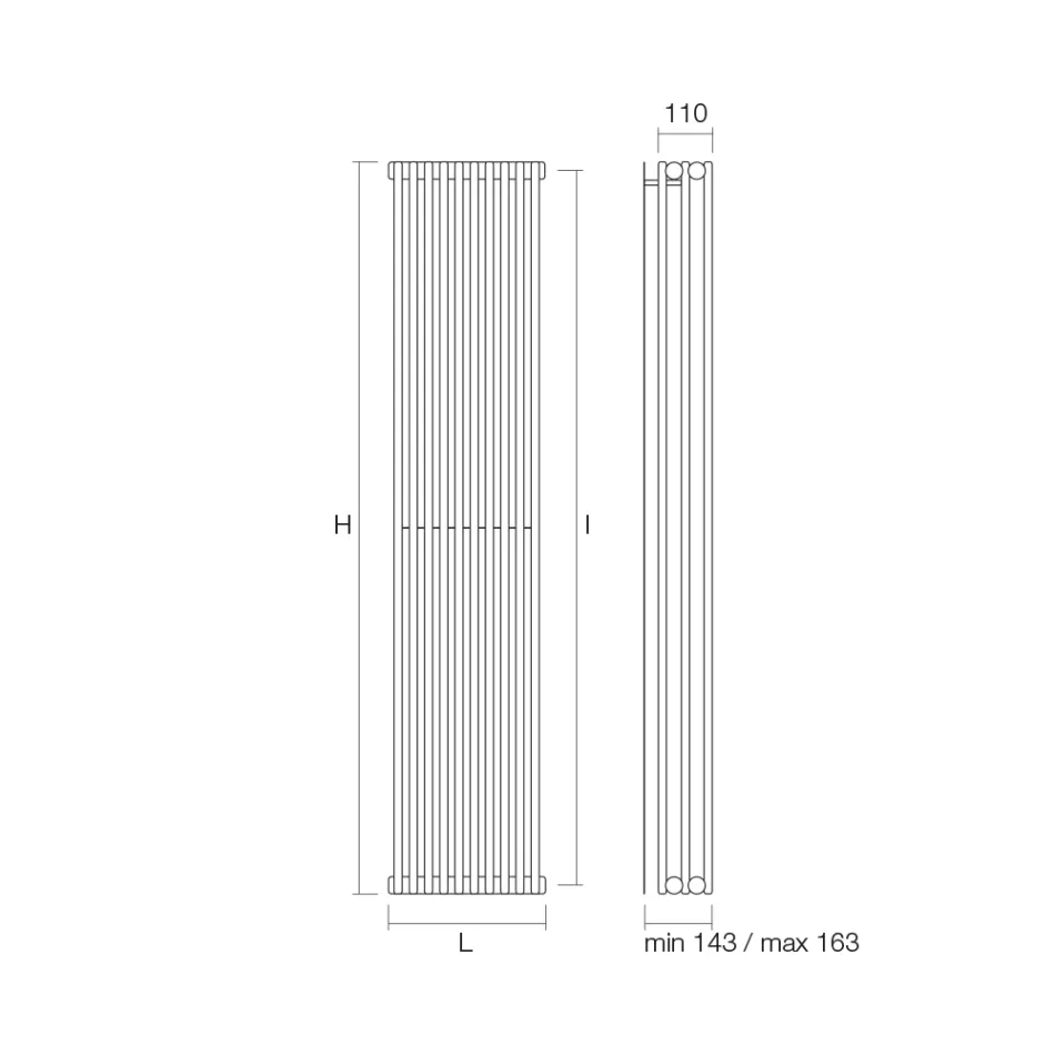 Hydraulic Radiator with Triple Series of Vertical Elements Made in Italy - Cenci Viadurini