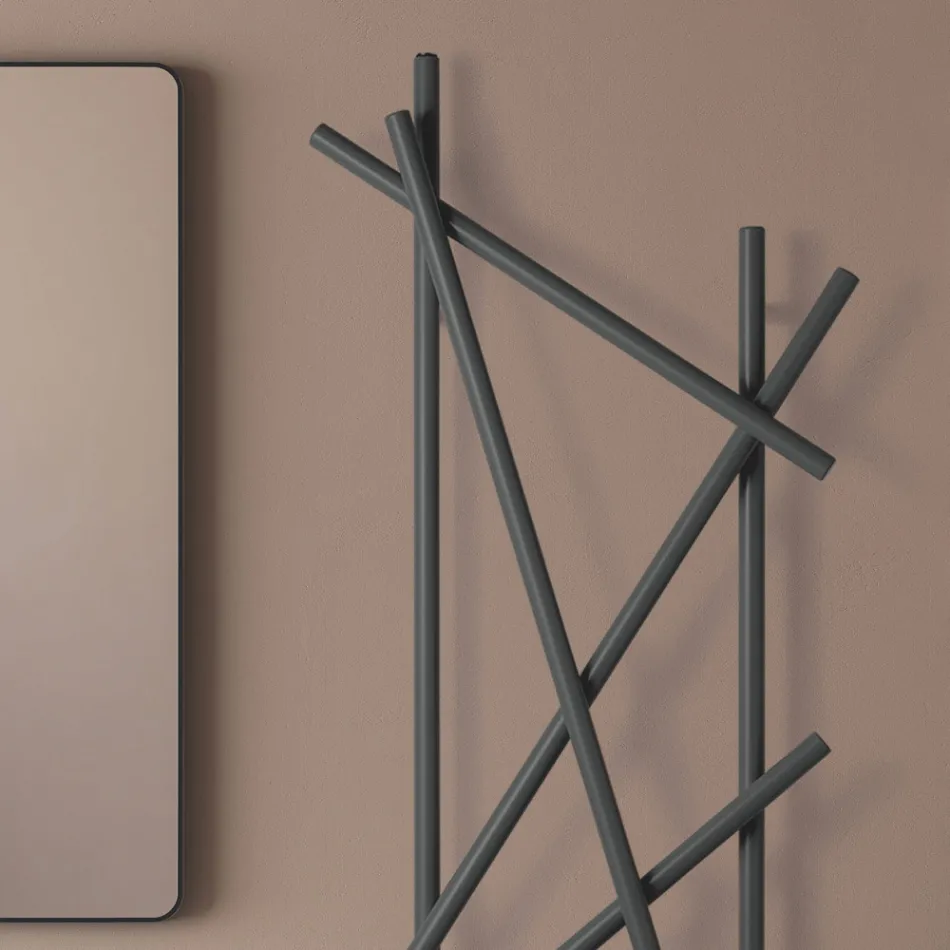 Steel Hydraulic Radiator with Round Section Pipes Made in Italy - Random Viadurini