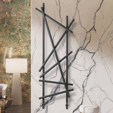 Steel Hydraulic Radiator with Round Section Pipes Made in Italy - Random Viadurini