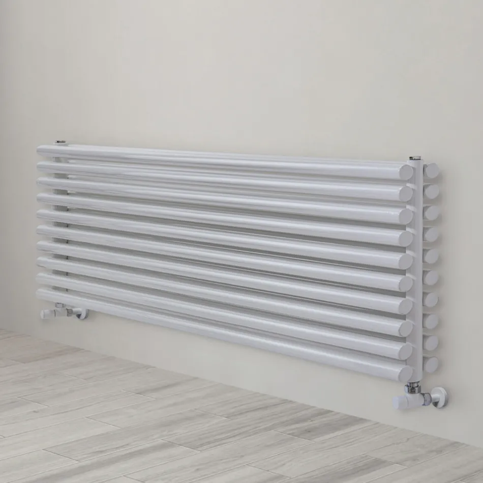 Hydraulic Radiator in Steel Pure White Finish Made in Italy - Cookies Viadurini