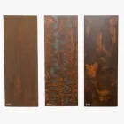 Hydraulic radiator in Italian Marble Powder with Corten effect - Lines Viadurini