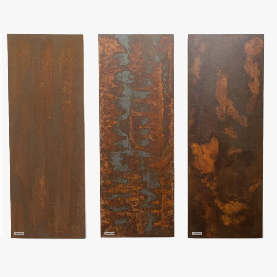 Hydraulic radiator in Italian Marble Powder with Corten effect - Lines Viadurini