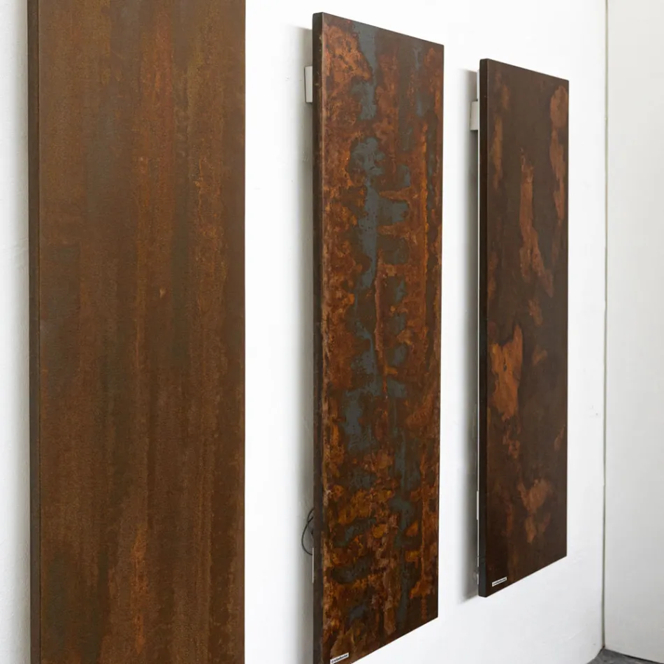 Hydraulic radiator in Italian Marble Powder with Corten effect - Lines Viadurini