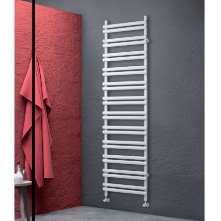 Mixed heated towel rail in carbon steel Made in Italy - Bavarian Viadurini