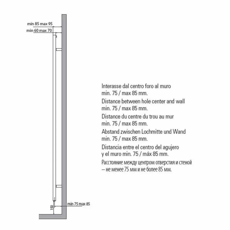 Radiator Towel Heater Bathroom Square Design in Steel 412 W - Tower Viadurini