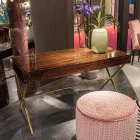 Modern dressing table with opening top in polished ebony wood Ada 3 Viadurini