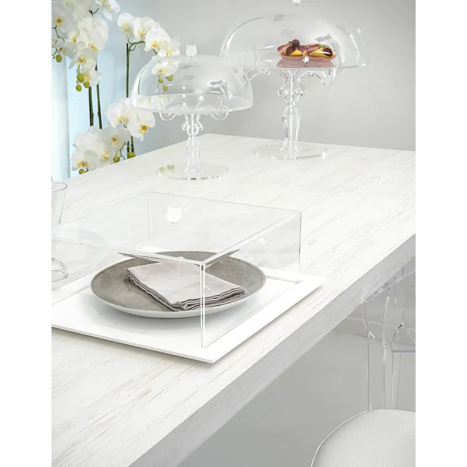 Transparent Plexiglass Square Cake Pan Made in Italy 2 Sizes - Crotone Viadurini