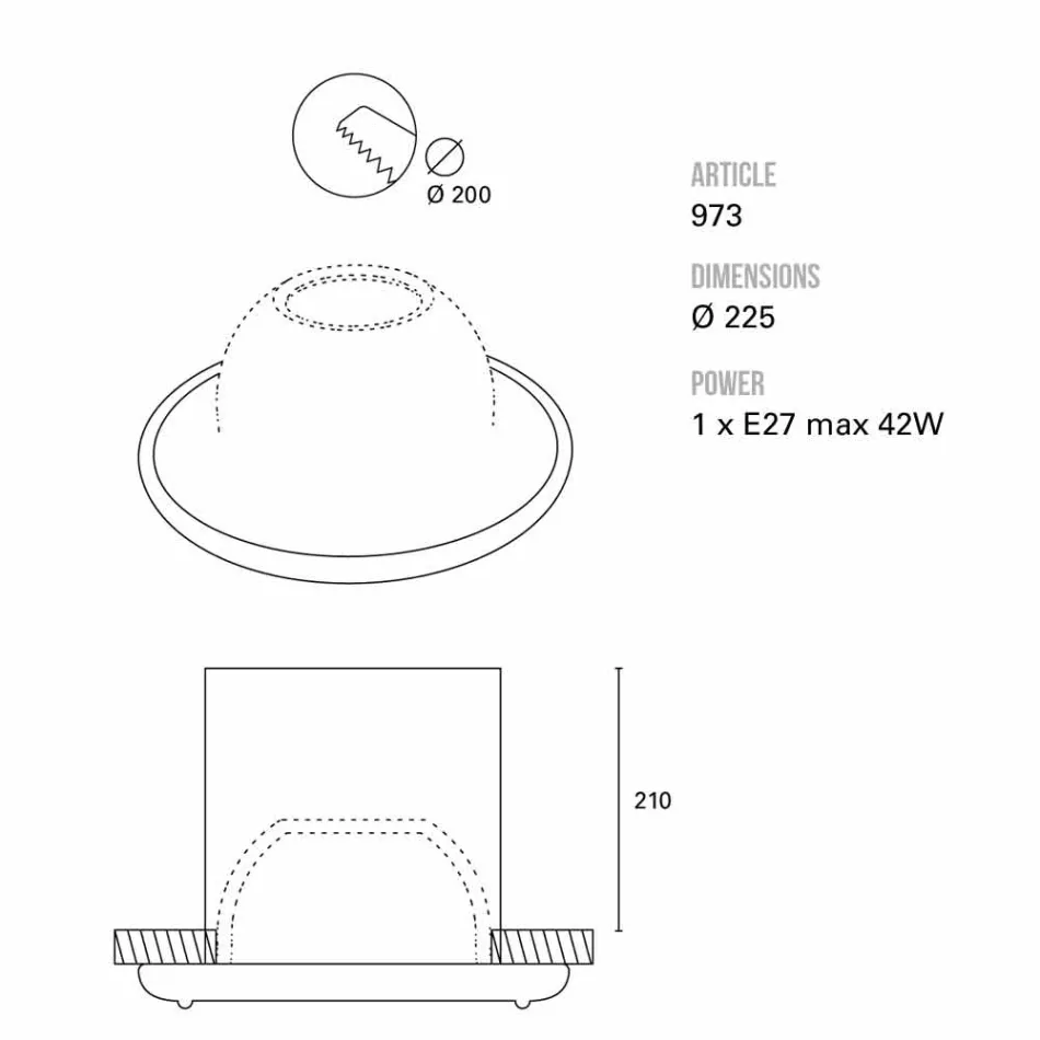 Toscot Battersea large built-in lighthouse Ø22,5 cm made in Tuscany Viadurini