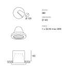 Toscot Carso recessed spotlight Ø14 cm in terracotta made in Tuscany Viadurini