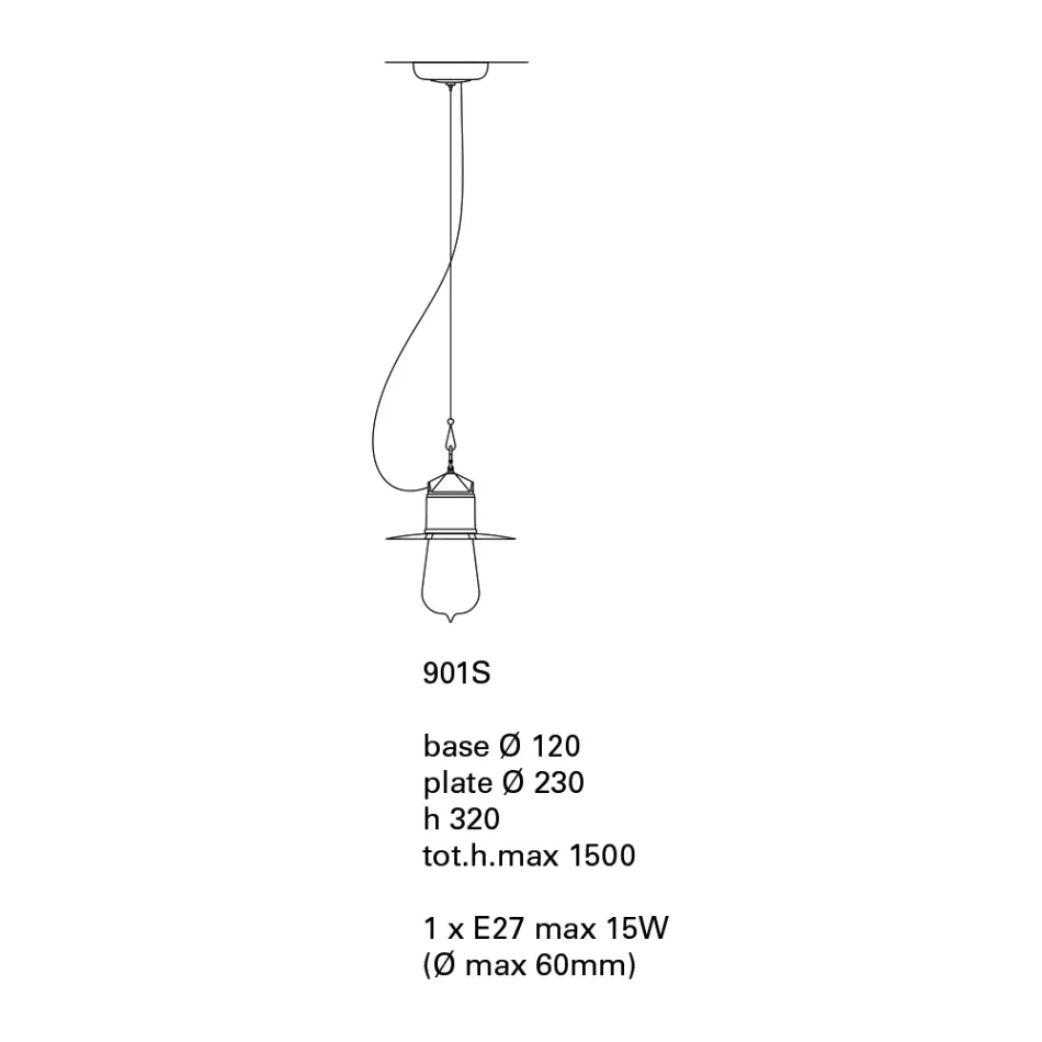 Toscot Novecento terracotta suspension lamp with rosette Viadurini