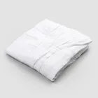 White Linen Tablecloth with Italian Luxury Pleated Border - Tippel Viadurini